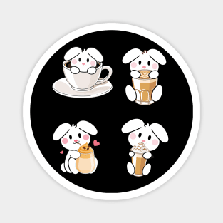 bunnies with coffee Magnet